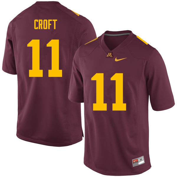 Men #11 Demry Croft Minnesota Golden Gophers College Football Jerseys Sale-Maroon